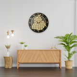 Traditional Punjabi Wall Clock(Plain wooden Brown) – Handcrafted Design with Gurmukhi Script – Cultural Heritage Wall Clock