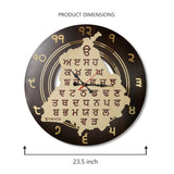 Traditional Punjabi Wall Clock(Plain wooden Brown) – Handcrafted Design with Gurmukhi Script – Cultural Heritage Wall Clock