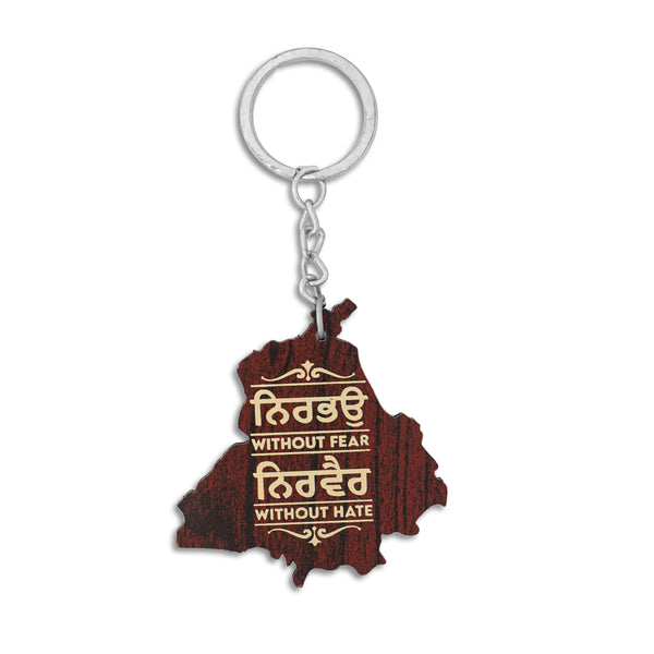 Punjab Map & Gurmukhi Script Keychain | Alphabet + Map + Gurmukhi Letters