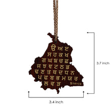 Punjab Map Gurmukhi and Districts - Punjabi Sikh Car Hanging