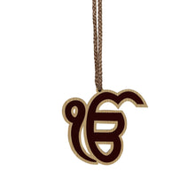 Ik Onkar Wooden Brown Color - Punjabi Sikh Car Hanging