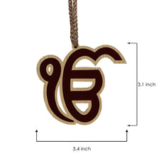 Ik Onkar Wooden Brown Color - Punjabi Sikh Car Hanging