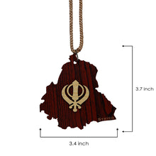 Punjab Map With Ik Onkar And Khanda - Punjabi Sikh Car Hanging