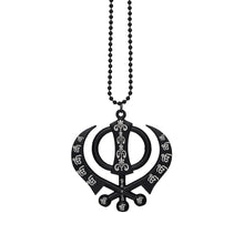 Metal Khanda Sahib  Big Size - Design - Black - Punjabi Car Hanging