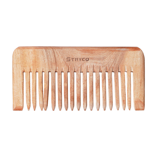 STRYCO 100% Natural Neem Wood Comb – Wide Tooth Hair Comb for Men & Women