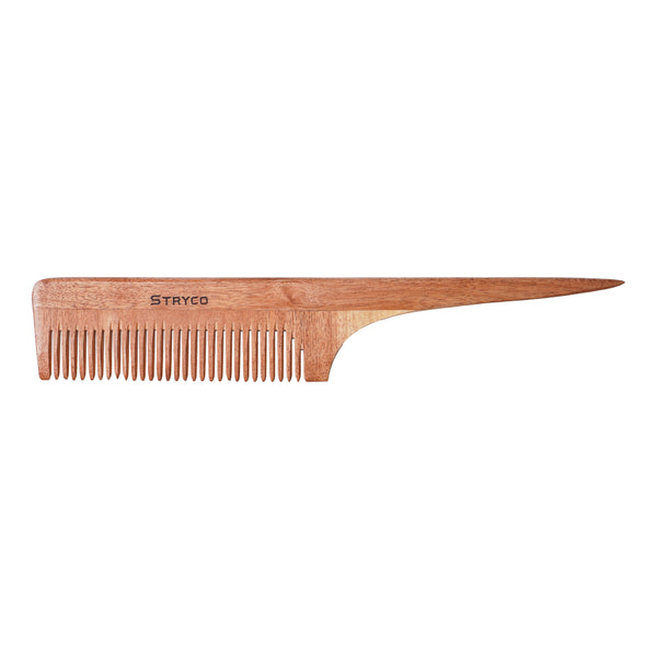 STRYCO Neem Wood Long Tail Comb – Organic, Anti-Dandruff & Anti-Hairfall Styling Comb