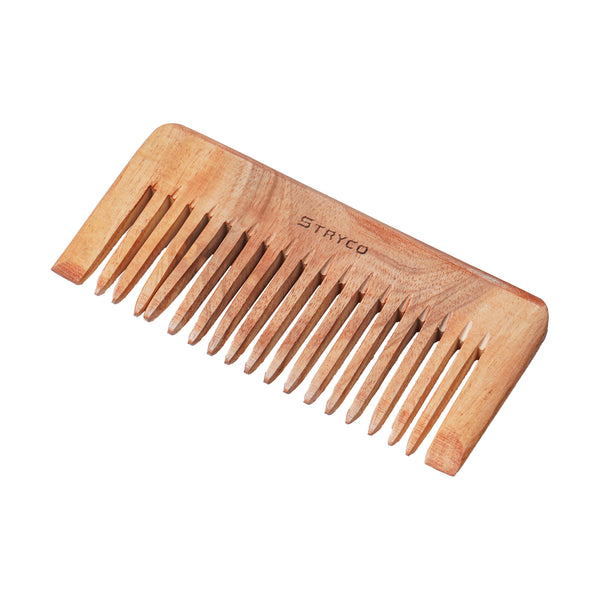 STRYCO 100% Natural Neem Wood Comb – Wide Tooth Hair Comb for Men & Women