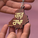 Punjab Map & Gurmukhi Script Keychain | Alphabet + Map + Gurmukhi
